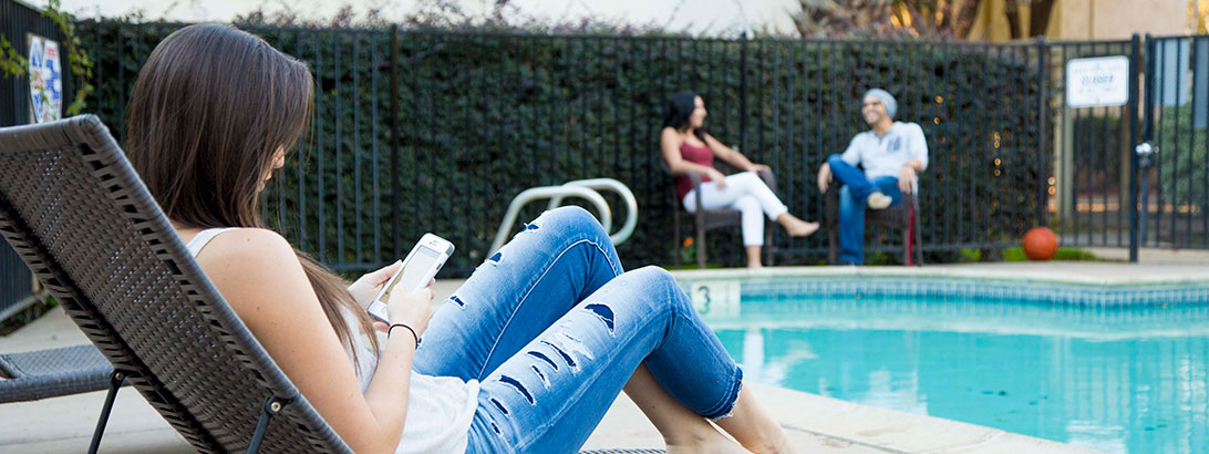 Sitting by the pool